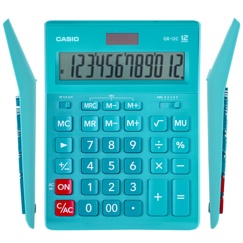 Калькулятор настольный CASIO, 210х155 мм, 12 разрядов, двойное питание, голубой фото 7