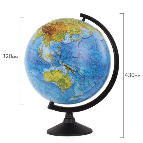 Глобус физический Globen Классик, диаметр 320 мм рельефный фото 4