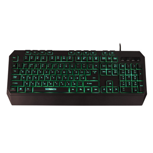 Клавиатура проводная игровая SONNEN KB-7700, USB, 104 клавиши + 10 программир клавиш, RGB, черная фото 6