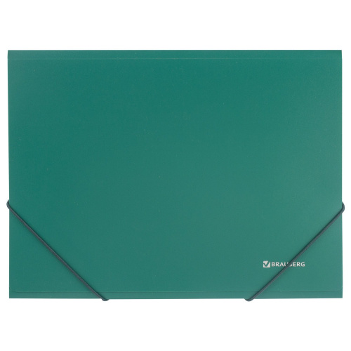 Папка на резинках BRAUBERG, стандарт, до 300 листов, 0,5 мм, зеленая фото 3