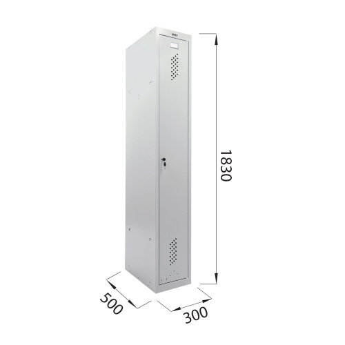 Шкаф металлический для одежды BRABIX "LK 11-30", 1 секция, 1830х300х500 мм,18 кг, усиленный фото 10