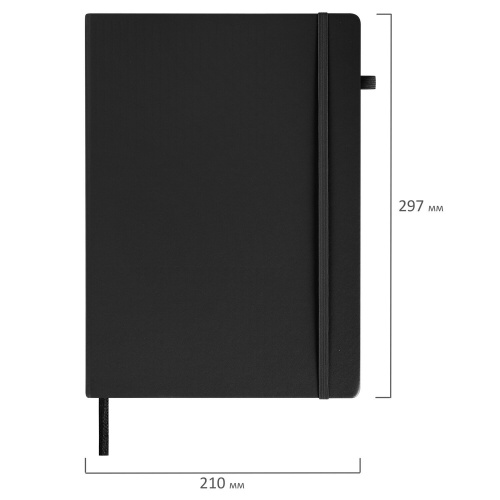 Скетчбук, черная бумага 140 г/м2 210х297 мм, 80 л., КОЖЗАМ, резинка, карман, BRAUBERG ART, черный фото 10