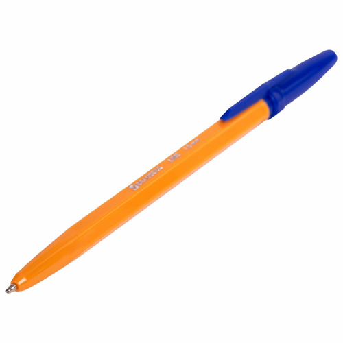 Ручка шариковая BRAUBERG "ORANGE Line", корпус оранжевый, линия письма 0,5 мм, синяя фото 8