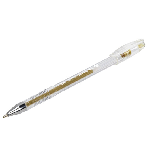 Ручка гелевая ЗОЛОТИСТАЯ BRAUBERG "EXTRA GOLD", корпус прозрачный, 0,5 мм, линия 0,35 мм, 143914 фото 8