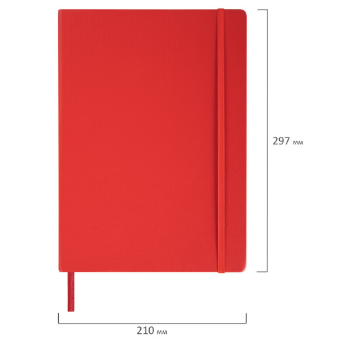 Скетчбук, слоновая кость 140 г/м2 210х297 мм, 80 л., КОЖЗАМ, резинка, BRAUBERG ART CLASSIC, красный фото 2