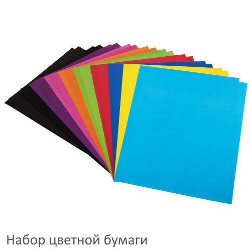 Набор картона и бумаги BRAUBERG, A4 мелованные (белый 10 л., цветной и бумага по 20 л.,10 цветов) фото 7