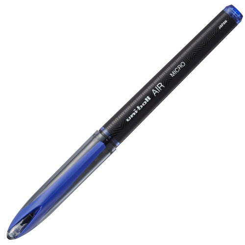 Ручка-роллер Uni-Ball AIR Micro, СИНЯЯ, корпус черный, узел 0,5мм, линия 0,24мм, UBA-188-M BLUE фото 2