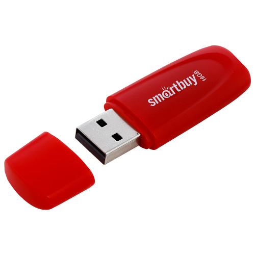 Флеш-диск 16GB SMARTBUY Scout USB 2.0, красный, SB016GB2SCR фото 4