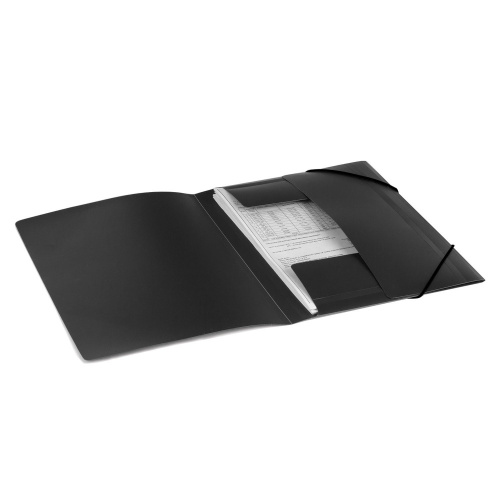 Папка на резинках BRAUBERG, стандарт, до 300 листов, 0,5 мм, черная фото 5