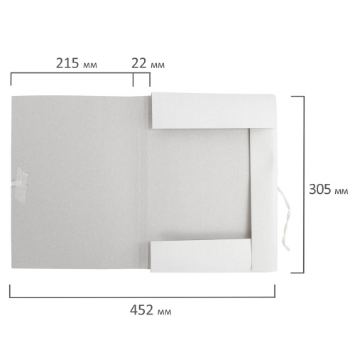 Папка для бумаг ОФИСМАГ, с завязками картонная мелованная, плотность 320 г/м2, до 200 л. фото 4