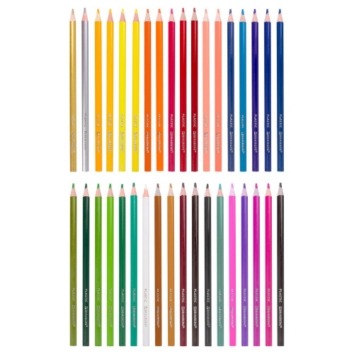 Карандаши цветные пластиковые BRAUBERG PREMIUM, 36 цветов, трехгранные, грифель мягкий 3 мм фото 6