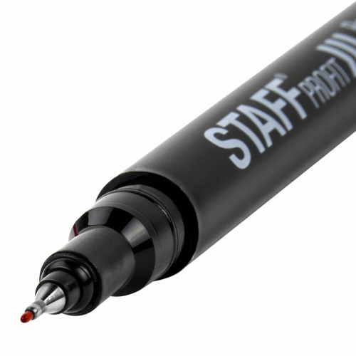 Маркер перманентный STAFF "Profit PM-105", тонкий металлический наконечник 0,5 мм, красный фото 7