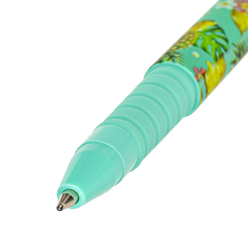 Ручка шариковая BRAUBERG SOFT TOUCH GRIP "PINEAPPLE", мягкое покрытие, узел 0,7 мм, синяя фото 5