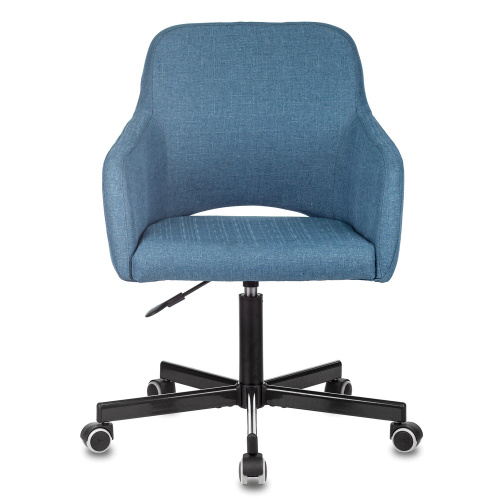 Кресло CH-380M, пятилучие металлическое, ткань, серо-голубое фото 4