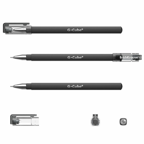 Ручка гелевая ERICH KRAUSE "G-cube", черная, корпус прозрачный, игольчатый узел 0,5 мм, линия 0,4 мм фото 2