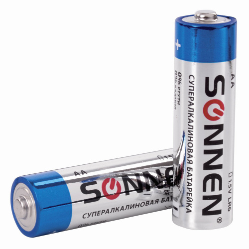 Батарейки SONNEN Super Alkaline, АА, 4 шт., алкалиновые, пальчиковые, блистер фото 2