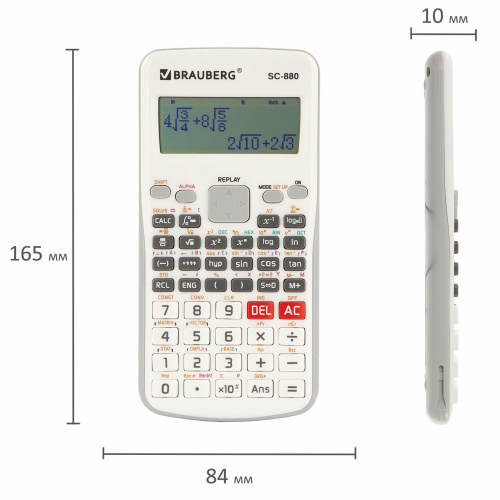 Калькулятор инженерный двухстрочный BRAUBERG, 417 функций, батарея, белый фото 8