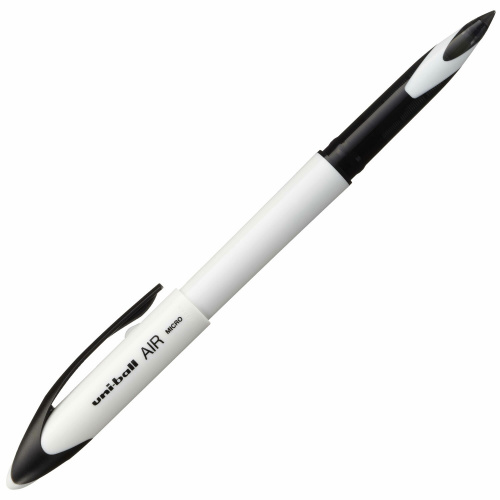 Ручка-роллер Uni-Ball AIR Micro, СИНЯЯ, корпус белый, узел 0,5мм, линия 0,24мм, ш/к 15906, UBA-188-E WHITE фото 2