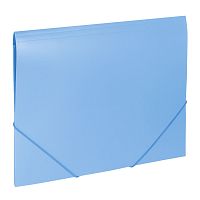 Папка на резинках BRAUBERG "Office", до 300 листов, 500 мкм, голубая