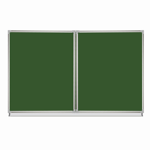 Доска для мела магнитная  BRAUBERG, 3-х элементная, 100х150/300 см, 5 рабочих поверхностей, зеленая фото 6