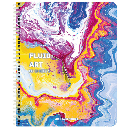 Тетрадь А5 80 л. BRAUBERG гребень, клетка, обложка картон, "Colorful Art" (микс в спайке), 404414 фото 8