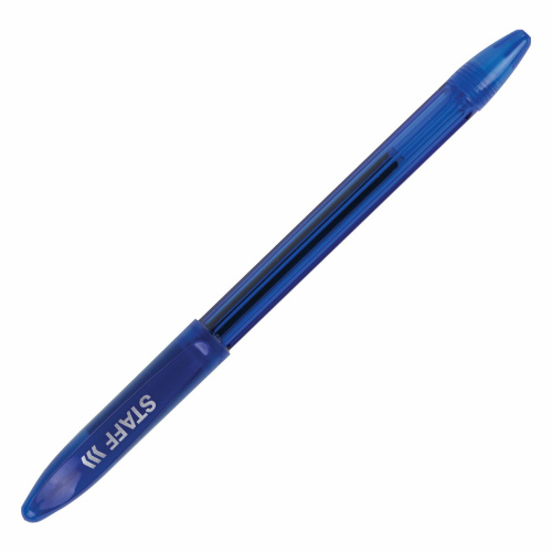 Ручка шариковая масляная с грипом STAFF "Manager OBP-10", линия письма 0,35 мм, синяя фото 7