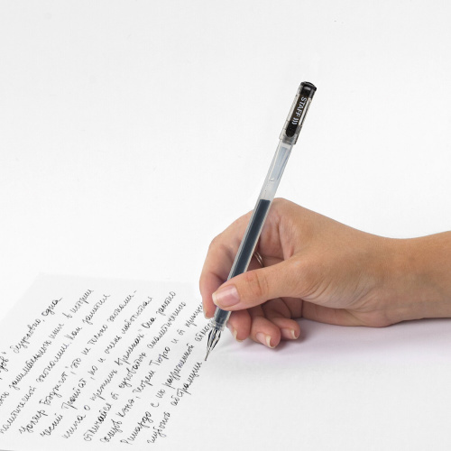 Ручка гелевая STAFF "BRILLIANCE", длина письма 1000 м, линия письма 0,35 мм, черная фото 5