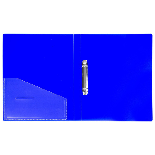 Папка на 2 кольцах BRAUBERG "Neon", 25 мм, до 170 листов, внутренний карман, неоновая, синяя фото 3