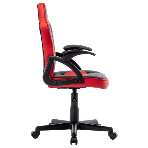 Кресло компьютерное BRABIX "Shark GM-203", экокожа, черное/красное фото 2