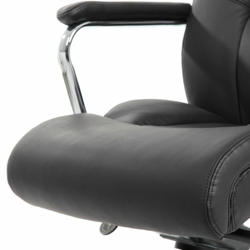 Кресло из натуральной кожи BRABIX PREMIUM "Phaeton EX-502", хром, черное фото 2