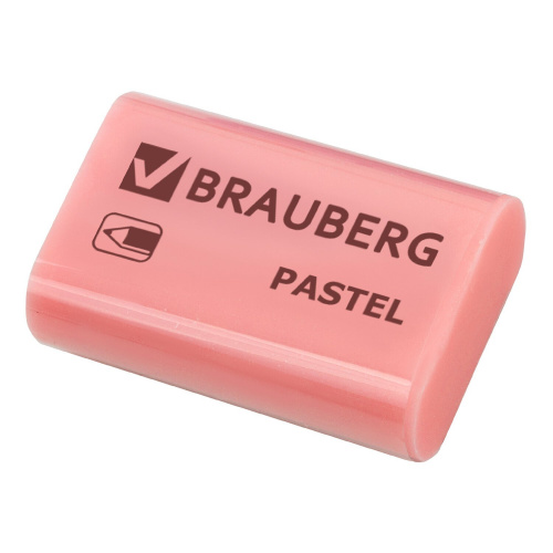 Ластик BRAUBERG "Pastel", 37х24х11мм, ассорти пастельных цветов фото 2