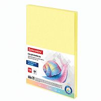Бумага цветная BRAUBERG, А4, 80 г/м2, 100 л., пастель, желтая, для офисной техники