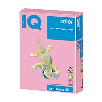 Бумага цветная IQ COLOR, А3, 297х420 мм, 160 г/м2, 250 л., пастель, розовая