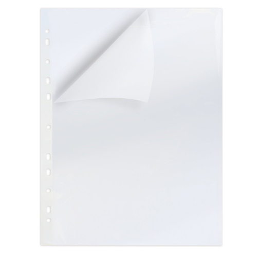 Папки-уголки с перфорацией BRAUBERG, до 40 листов, 0,18 мм, 10 шт., прозрачные фото 2