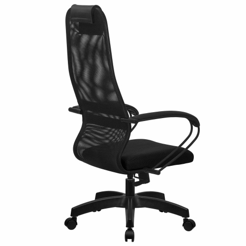 Кресло МЕТТА "SU-B-8" пластик, ткань-сетка, сиденье мягкое, черное фото 7
