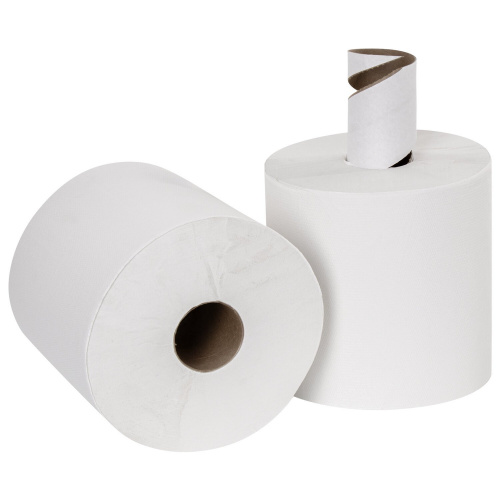 Полотенца бумажные с центральной вытяжкой LAIMA, 300 м, 1-слойные, белые, 6 рулонов фото 6