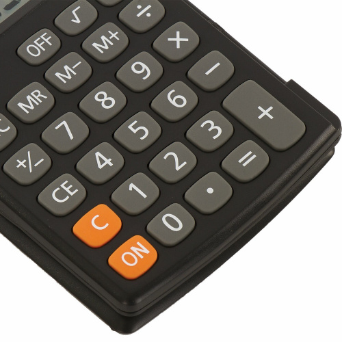 Калькулятор карманный BRAUBERG, 120x75 мм, 8 разрядов, двойное питание, черный фото 9