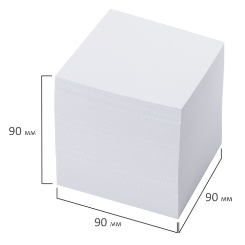 Блок для записей ОФИСМАГ, в подставке прозрачной, куб 9х9х9 см, белизна 95-98%, белый фото 4