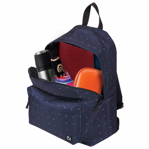 Рюкзак BRAUBERG "Полночь", 20 литров, 41х32х14 см, универсальный, сити-формат, темно-синий фото 10