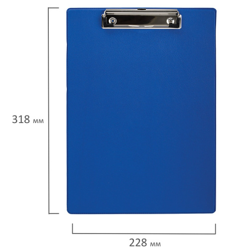 Доска-планшет STAFF, А4, с прижимом, картон/ПВХ, синяя фото 2