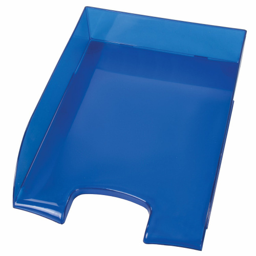 Лоток горизонтальный для бумаг BRAUBERG "Office style", 320х245х65 мм, тонированный синий фото 4