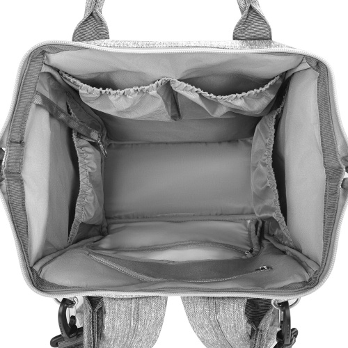 Рюкзак для мамы BRAUBERG MOMMY, 40x26x17 см, с ковриком, крепления на коляску, термокарманы, серый фото 3