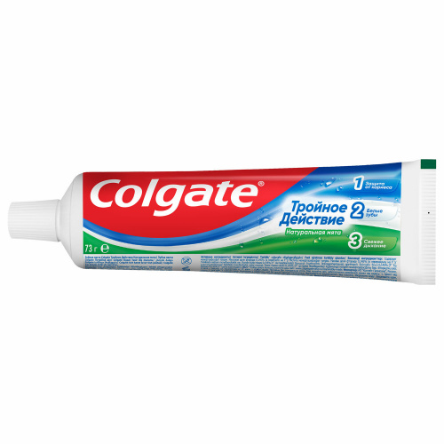 Зубная паста 50мл COLGATE "Натуральная мята", тройное действие, с фторидом, ш/к 28954, 7891024128954 фото 5
