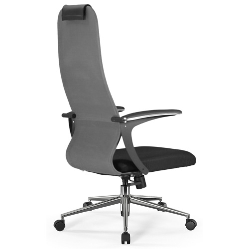 Кресло офисное BRABIX PREMIUM "Ultimate EX-801" хром, плотная двойная сетка Х2, черное/серое, 532918 фото 5