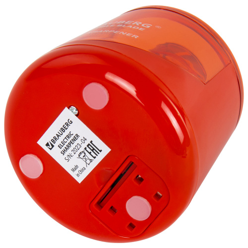 Точилка электрическая BRAUBERG DOUBLE BLADE RED, двойное лезвие, питание от 2 батареек АА, 271338 фото 8