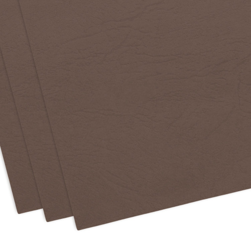 Обложки картонные для переплета BRAUBERG, А4, 100 шт., тиснение под кожу, 230 г/м2, коричневые фото 3
