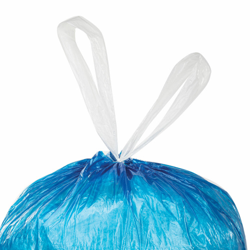 Мешки для мусора с завязками ЛЮБАША, 35 л, 48х52 см, 30 шт., синие фото 3