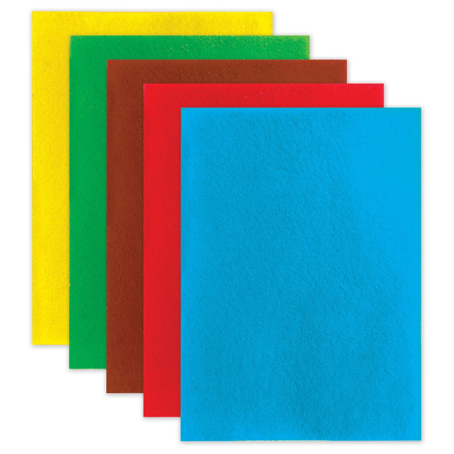 Цветной фетр для творчества ОСТРОВ СОКРОВИЩ, А4, 5 листов, 5 цветов, толщина 2 мм фото 4