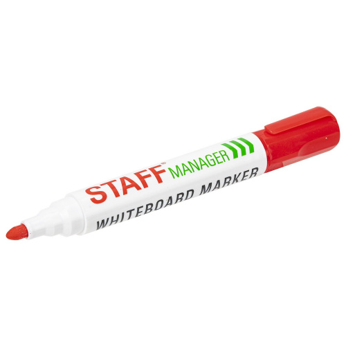 Маркер стираемый для белой доски STAFF "Manager", 5 мм, с клипом, красный фото 7