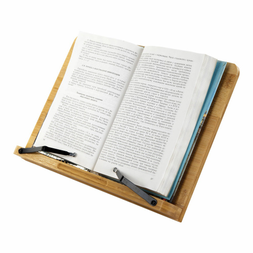 Подставка для книг и планшетов большая бамбуковая BRAUBERG, 34х24 см, регулируемый угол фото 10